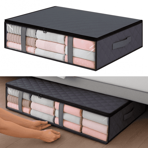 Organizador bajo cama mediano gris